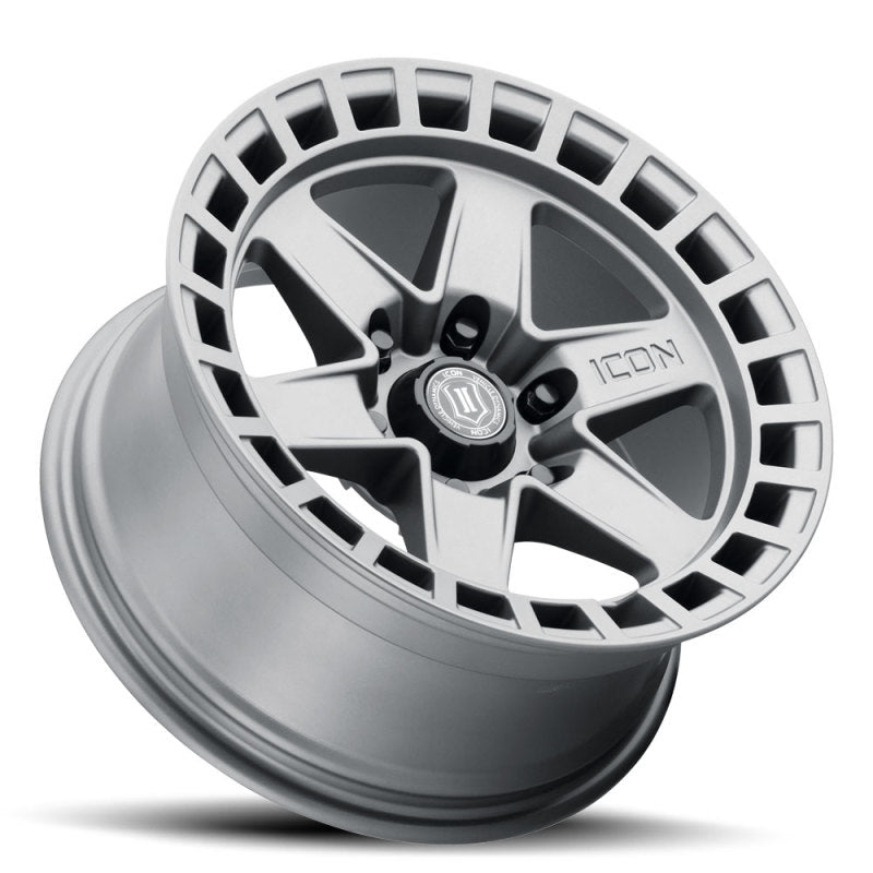 ICON Raider 17x8.5 6x5.5 0mm Offset 4.75in BS Titanium Wheel 3417858347TT