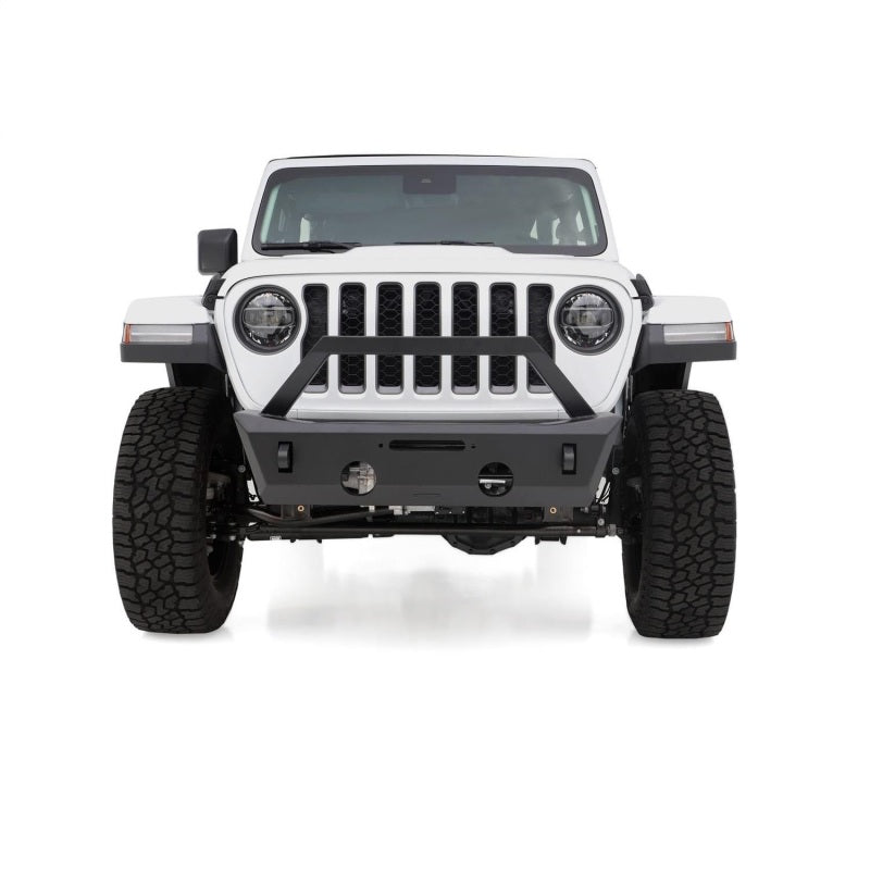 Rampage 2007-2018 Jeep Wrangler(JK)/2020 Jeep Gladiator Aluminum Stubby Front Trail Bumper - Black 99514