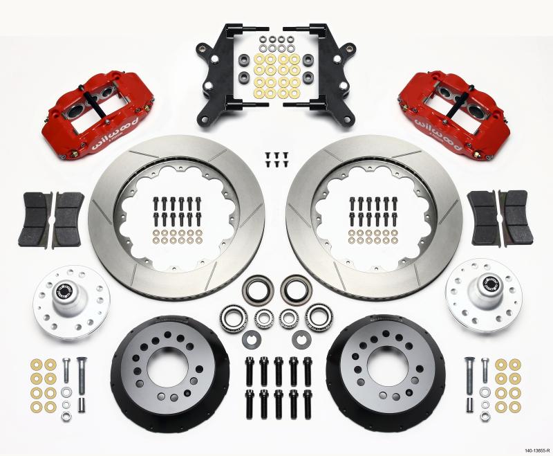 Wilwood Narrow Superlite 6R Front Hub Kit 14.00in Red 60-68 Ford / Mercury Full Size / Galaxie 140-13655-R Main Image