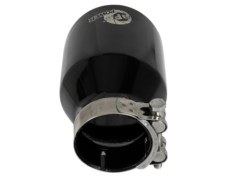 aFe MACH Force-Xp 409 SS Clamp-On Exhaust Tip 2.5in. Inlet / 4in. Outlet / 6in. L - Black 49T25404-B06