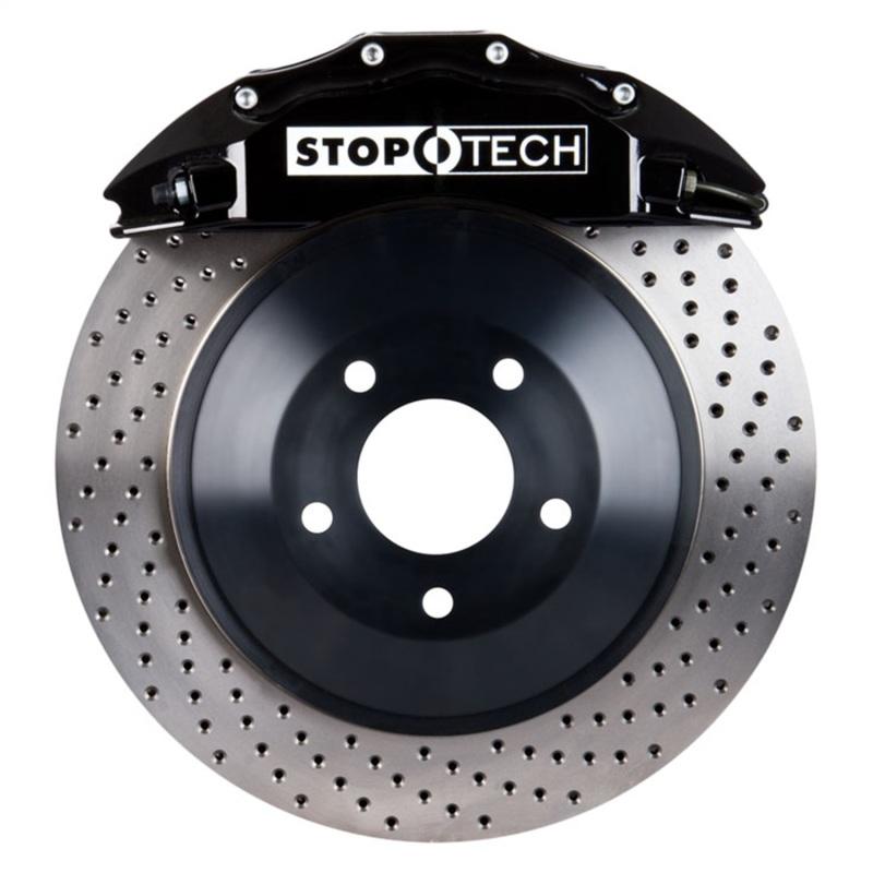 StopTech 08-13 Toyota Land Cruiser Front BBK w/ Black ST-65 Calipers Drilled 380x35mm Rotor 82.874.6D00.52 Main Image