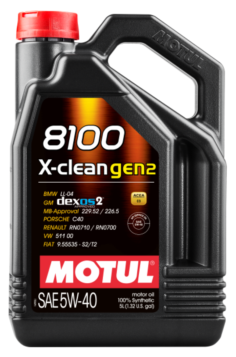 Motul 5L Synthetic Engine Oil 8100 X-CLEAN Gen 2 5W40 109762