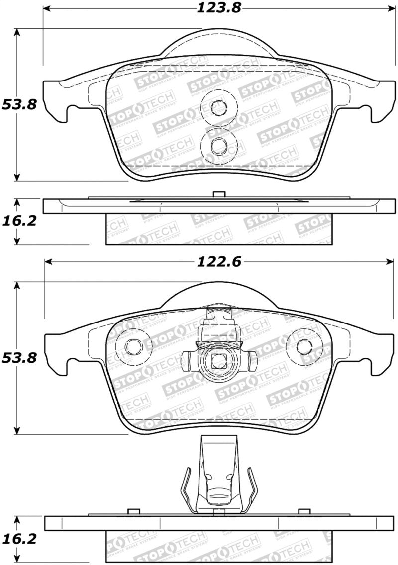 StopTech Performance 99-06 Volvo S80 Rear Brake Pads 308.07950 Main Image