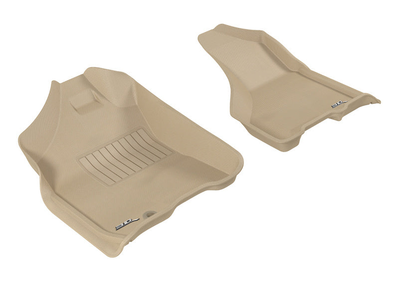 3D MAXpider 2009-2012 Dodge Ram 1500 Crew Cab/2500/3500/Crew Cab Kagu 1st Row Floormat - Tan L1DG01711502