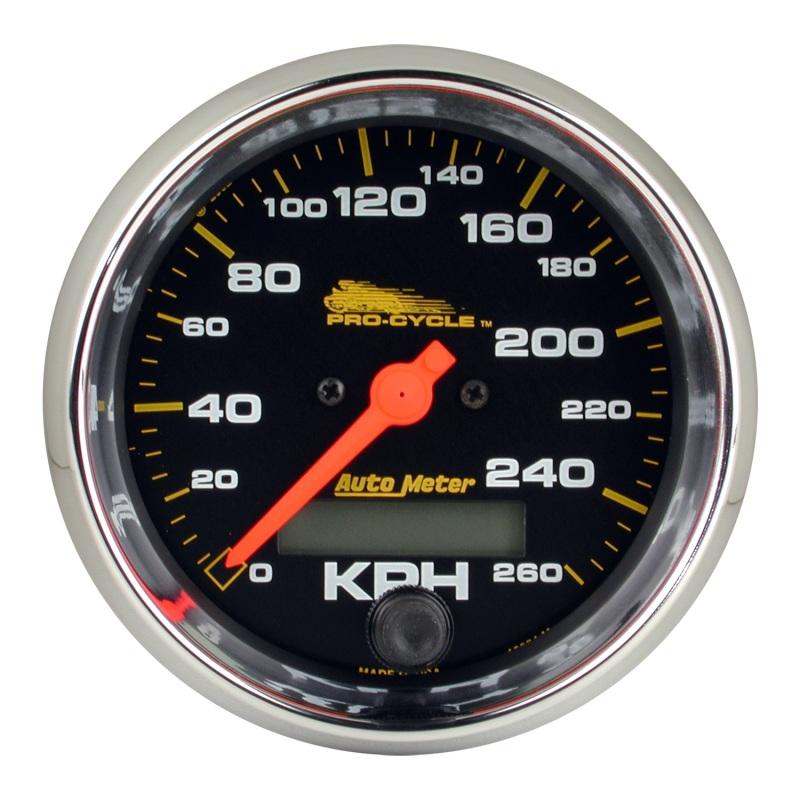 Autometer Pro-Cycle Gauge Speedo 3 3/4in 160 Mph Elec Black 19354 Main Image