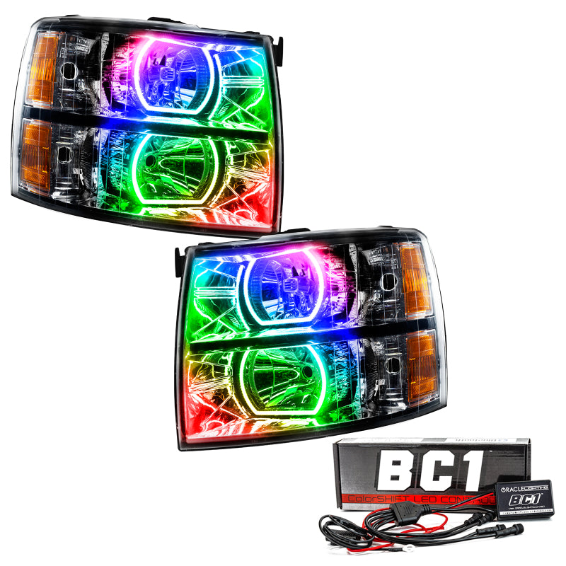 ORACLE Lighting Oracle 07-13 Chevrolet Silverado SMD HL - Black - Square - ColorSHIFT w/ BC1 Controller 8189-335