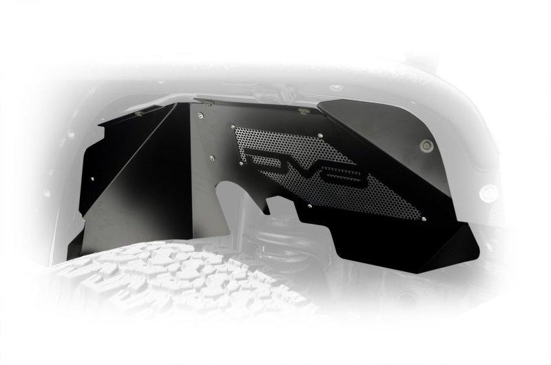 DV8 Offroad 07-18 Jeep Wrangler JK Front Aluminum Inner Fender - Black INFEND-01FB Main Image