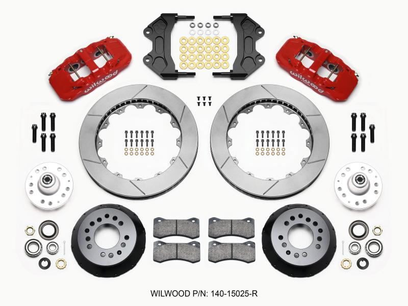 Wilwood AERO6 Front Hub Kit 15.00-Red WWE ProSpindle 140-15025-R Main Image