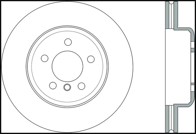 StopTech 2011-2013 BMW 535i / 2012-2016 BMW 640i Slotted & Drilled Front Right Brake Rotor 127.34124R Main Image