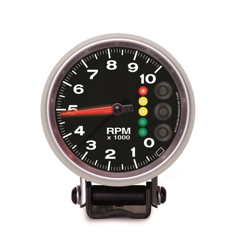 Autometer Elite 3 3/4inch 10K RPM Tachometer w/ Pit Road Speed Lights and Peak Memory 6606-05705 Main Image