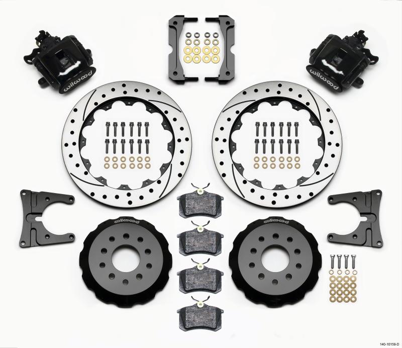 Wilwood Combination Parking Brake Rear Kit 12.88in Drilled 2005-2014 Mustang 140-10159-D Main Image