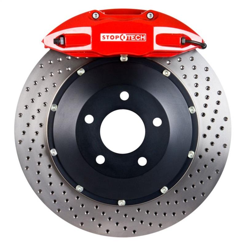 StopTech 00-05 S2000 BBK Rear Small 4-Piston Red Caliper 345x28mm Drilled Rotor 83.429.005G.72 Main Image