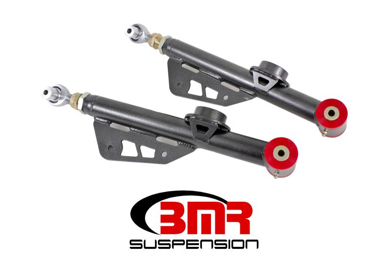 BMR 79-98 Fox Mustang On-Car Adj. Lower Control Arms Poly / Rod End Combo - Black Hammertone TCA051H Main Image