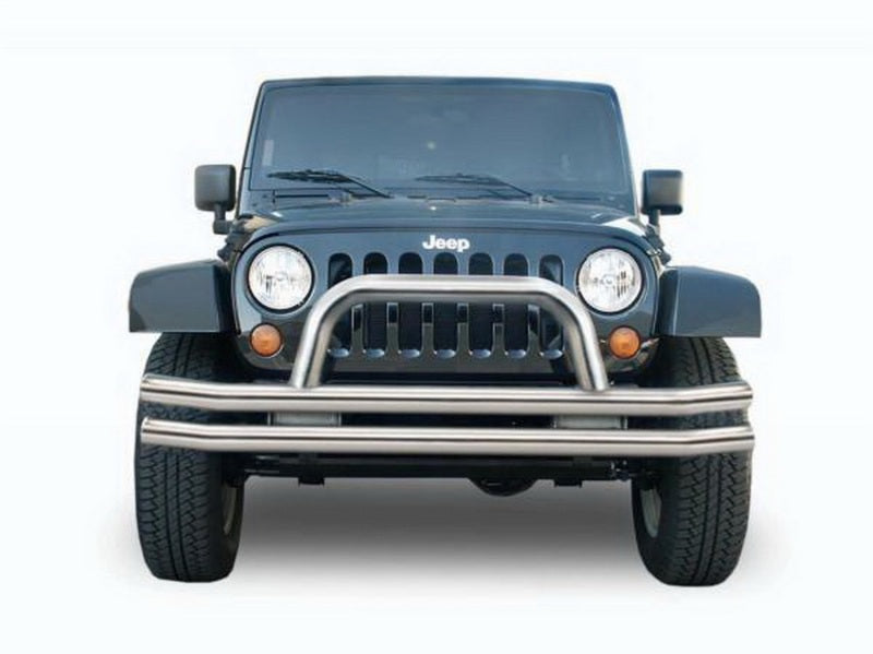 Rampage 2007-2018 Jeep Wrangler(JK) Double Tube Bumper Front - Stainless 86420