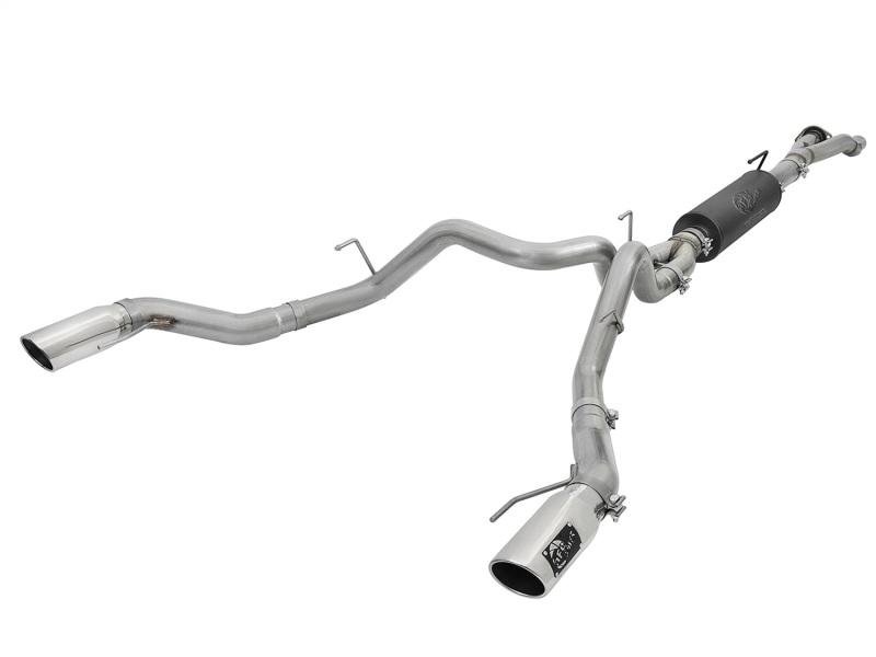 aFe MACHForce-XP 3in to 3-1/2in 304 SS Cat-Back Exhaust w/Polished Tips 17-18 Ford F-150 Raptor 3.5L 49-33094-P Main Image