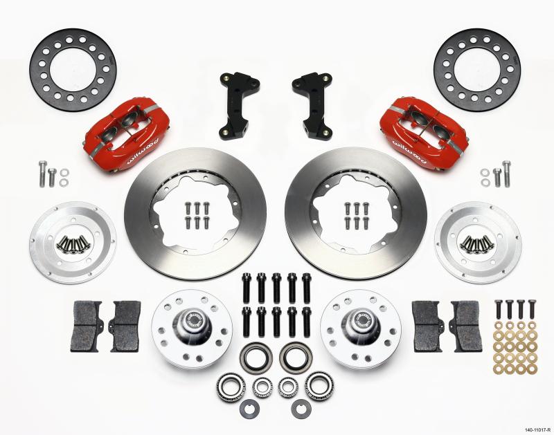 Wilwood Forged Dynalite Front Kit 11.00in Red 74-80 Pinto/Mustang II Disc Spindle only 140-11017-R Main Image