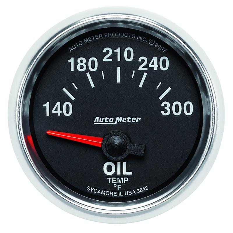 Autometer GS 52mm 140-300 Deg F Short Sweep Electronic Oil Temperature Gauge 3848 Main Image