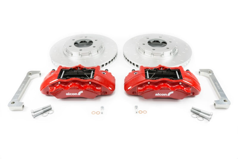 Alcon Ford 2019+ Ranger / 2020+ Bronco 350x34mm Rotors 6-Piston Red Calipers Front Brake Upgrade Kit BKF1551K61