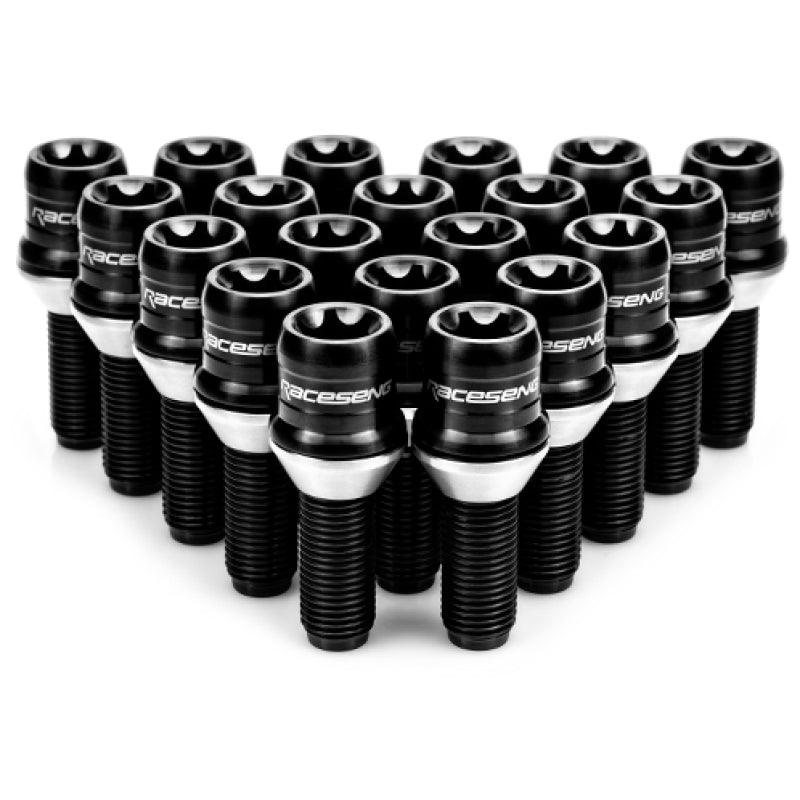 Raceseng TLR-1 Titanium Lug Bolt Set - M14x1.5mm / Conical 60 Deg. Floating Seat - Brushed Black 01033BRBS10-01033BRBS10-103102S20