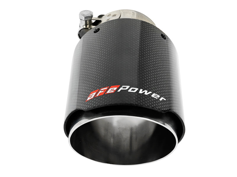 aFe MACH Force-Xp 409 SS Clamp-On Exhaust Tip 2.5in. Inlet / 4in. Outlet / 7in. L - Carbon 49T25404-C07