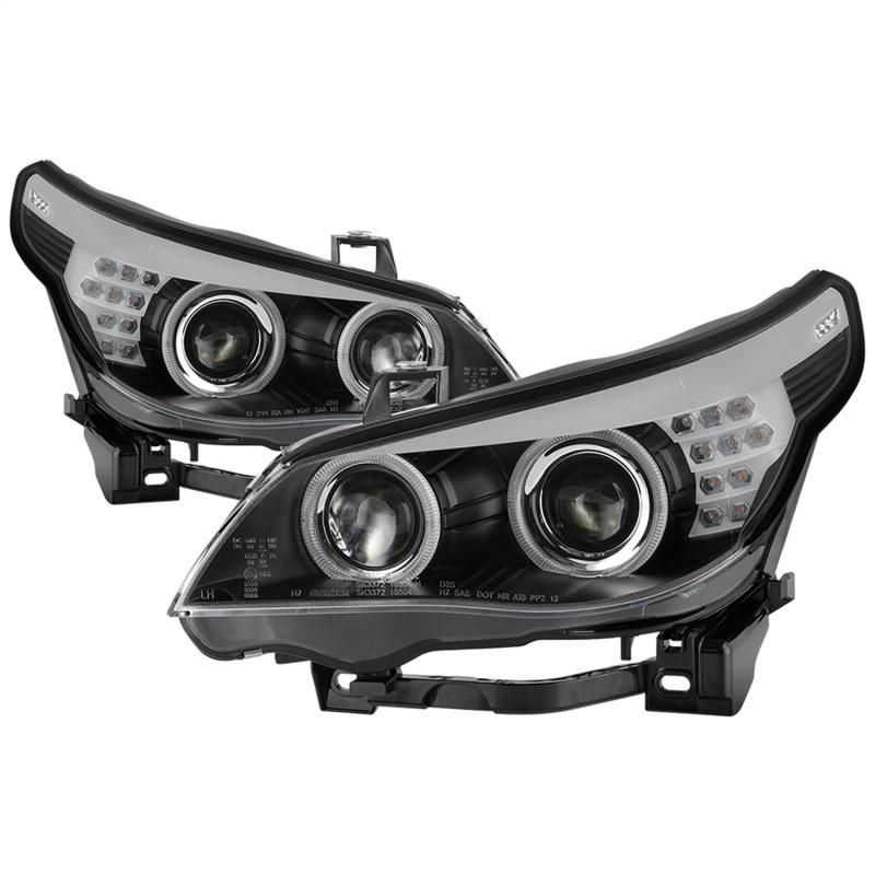 Spyder 08-10 BMW 5-Series E60 w/AFS HID Projector Headlights - Black (PRO-YD-BMWE6008-AFSHID-BK) 5085528 Main Image