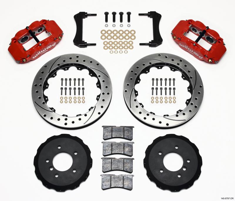 Wilwood Narrow Superlite 6R Front Hat Kit 13.06in Drilled Red E36 BMW M3 140-8797-DR Main Image