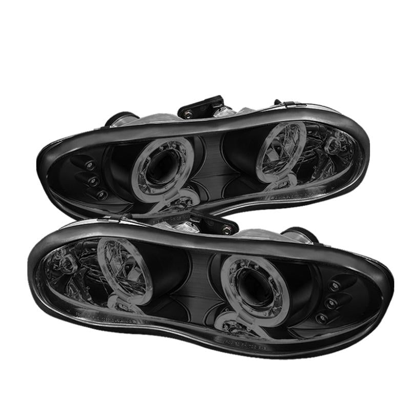 Spyder Chevy Camaro 98-02 Projector Headlights LED Halo LED Blk Smke - Low H1 PRO-YD-CCAM98-HL-BSM 5078261 Main Image