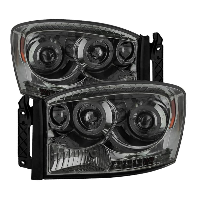 Spyder Dodge Ram 1500 06-08/Ram 2500 06-09 Projector Headlights LED Halo LED Smke PRO-YD-DR06-HL-SM 5010025 Main Image