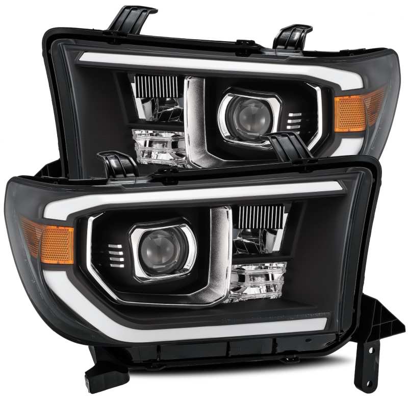 AlphaRex 07-13 Toyota Tundra (w/Lvl Adj) PRO-Series Proj Headlight Plank Style Blk w/Activ Light/DRL 880711 Main Image