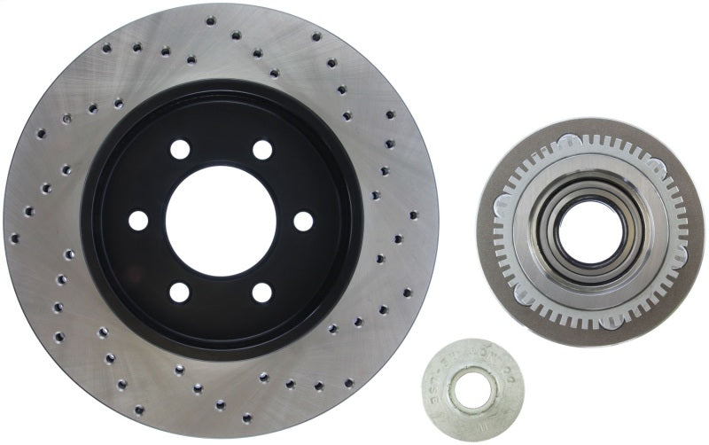 StopTech Sport Cross Drilled Brake Rotor; Front Right