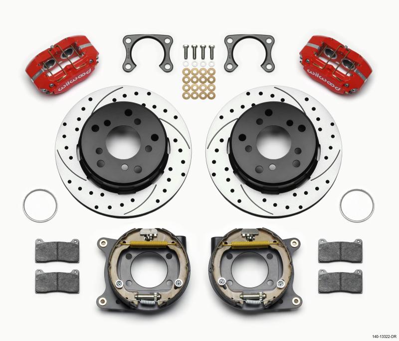 Wilwood Dynapro Lug Mount P/S Park Brake Kit Drilled Red Big Ford 2.36in Off Bronco 5 x 5.50 140-13322-DR Main Image