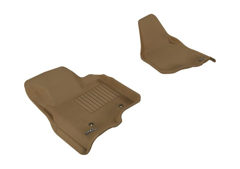 3D MAXpider 2011-2012 Ford F-250/350/450 Supercab/Supercrew Kagu 1st Row Floormat - Tan L1FR07011502 Main Image