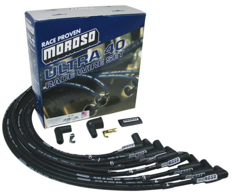 Moroso Chevrolet Big Block Ignition Wire Set - Ultra 40 - Unsleeved - HEI - Crab Cap - Black 73715