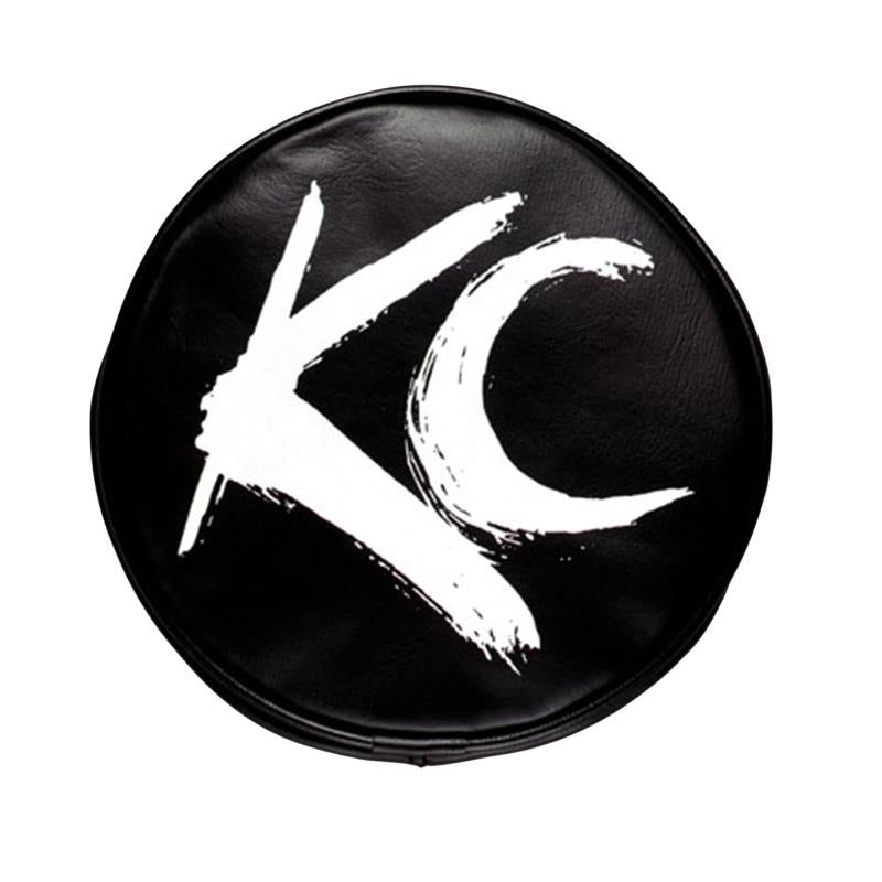 KC HiLiTES 6in. Round Soft Cover (Pair) - Black w/White Brushed KC Logo 5117 Main Image