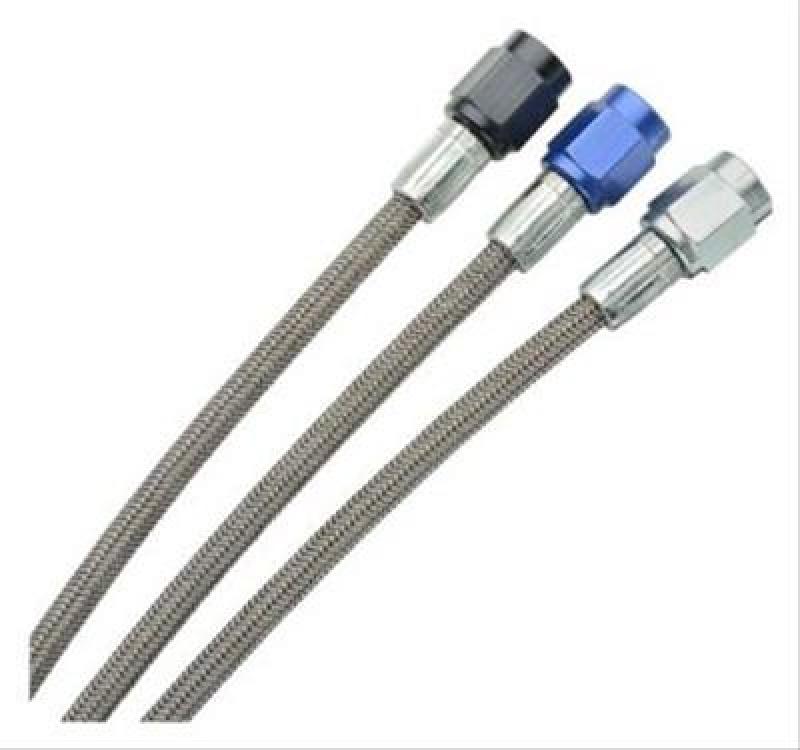 Fragola -2AN Brake Line w/ -3AN Blue Alum. Nuts 18in 290018-BU