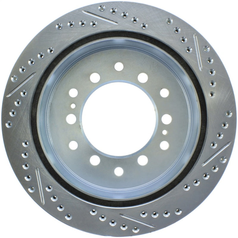 StopTech 10-19 Lexus GX / Toyota 4Runner Select Sport Slotted & Drilled Rear Right Rotor 227.44175R