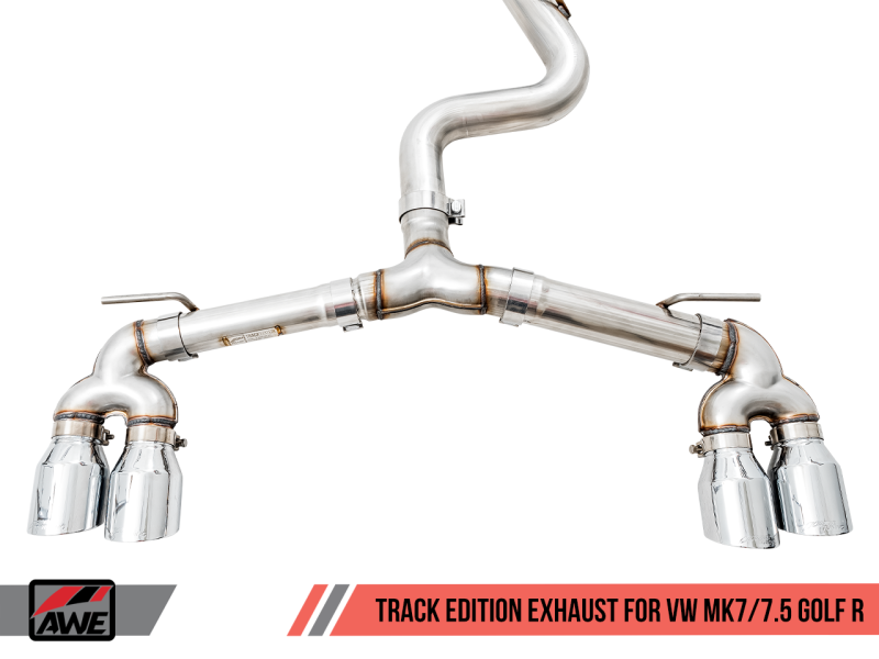 AWE Tuning Mk7 Golf R Track Edition Exhaust w/Chrome Silver Tips 102mm 3015-42134