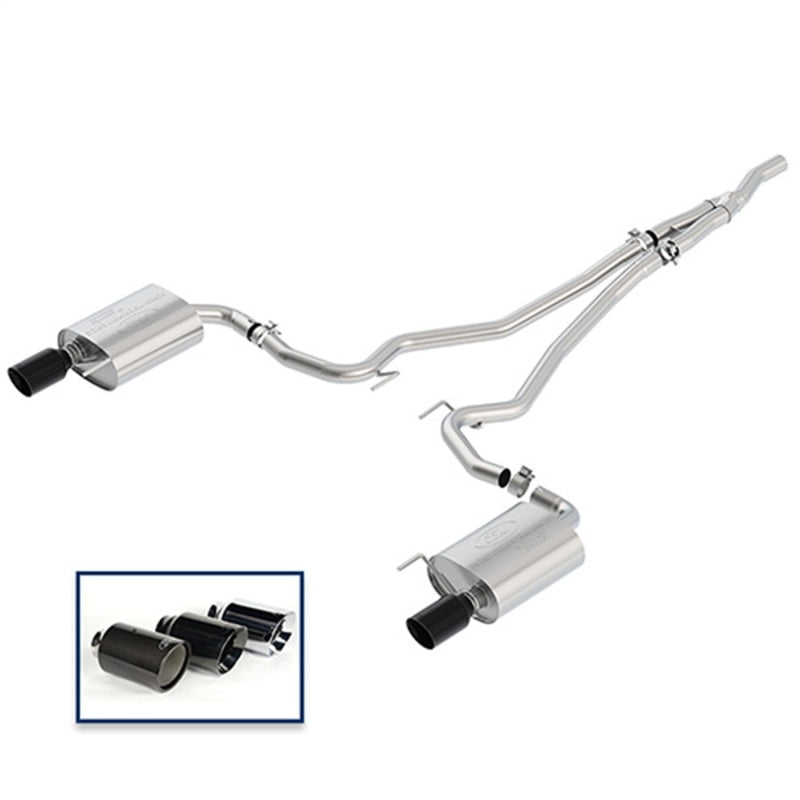 Ford Racing 18+ Mustang 2.3L EcoBoost Cat-Back Touring Exhaust System w/Black Chrome Tips M-5200-M4TBA