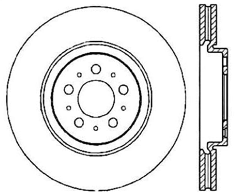 StopTech Sport Cryo Cross Drilled Brake Rotor; Front Right