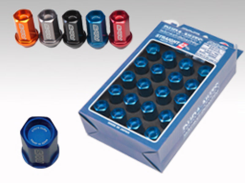 Rays Dura-Nut L42 Straight Type 12X1.50 Lug Nut Set 16 Lug 4 Lock Set - Blue WDURA4212150U