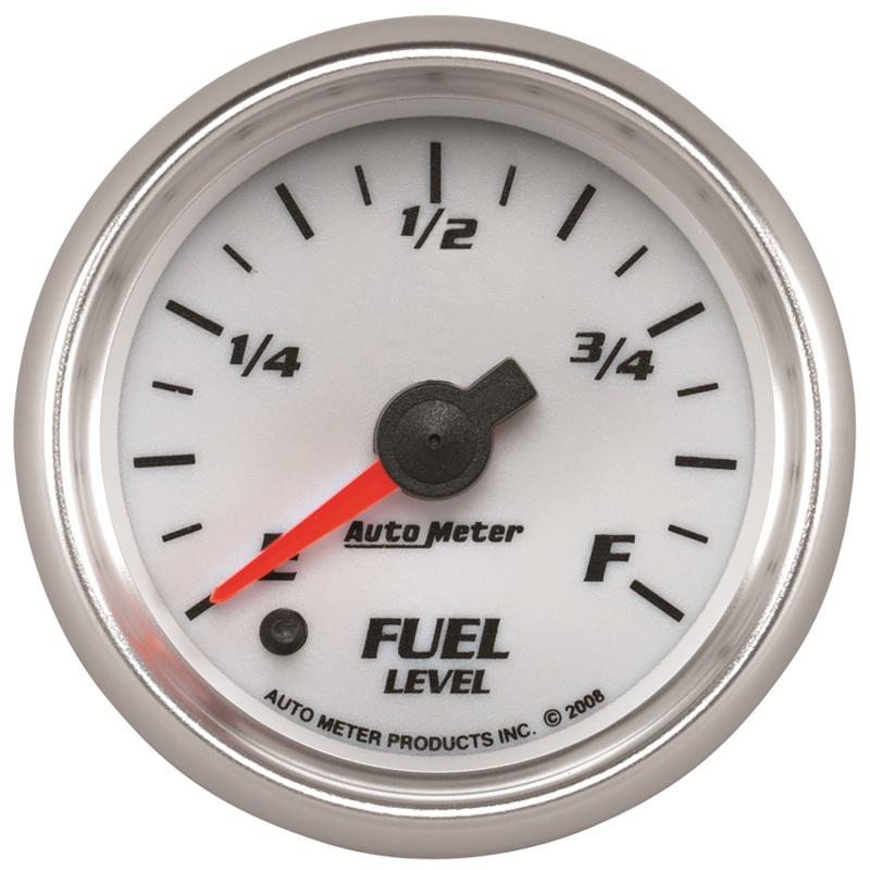 Autometer Pro-Cycle Gauge Fuel Level 2 1/16in 0-280 Programmable White 19709 Main Image