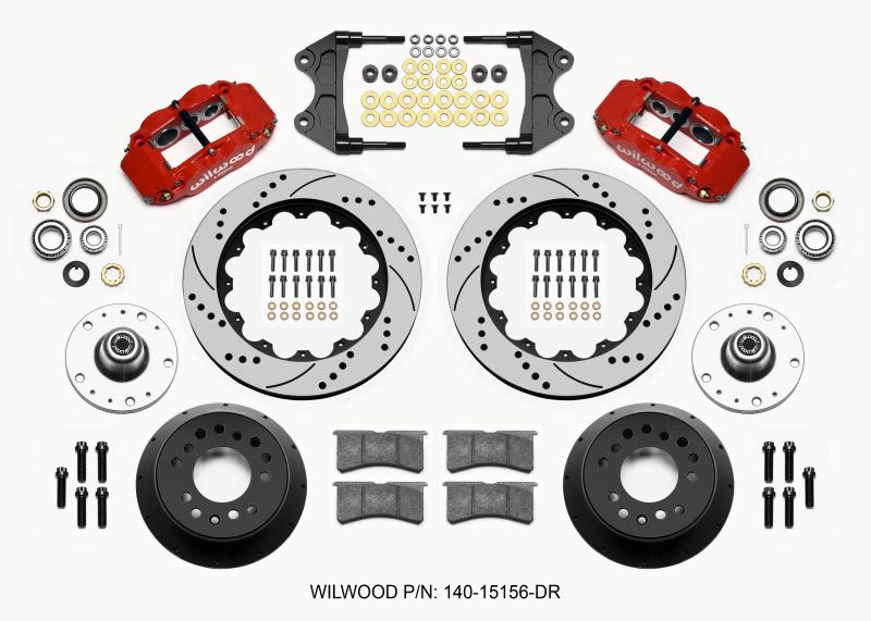 Wilwood Narrow Superlite 6R Front Hub Kit 14.00in Drill Red WWE ProSpindle (5x4.75in 5x5.00in Hub) 140-15156-DR Main Image