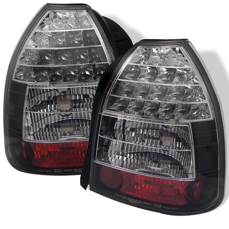 Spyder Honda Civic 96-00 3DR LED Tail Lights Black ALT-YD-HC96-3D-LED-BK 5004925 Main Image