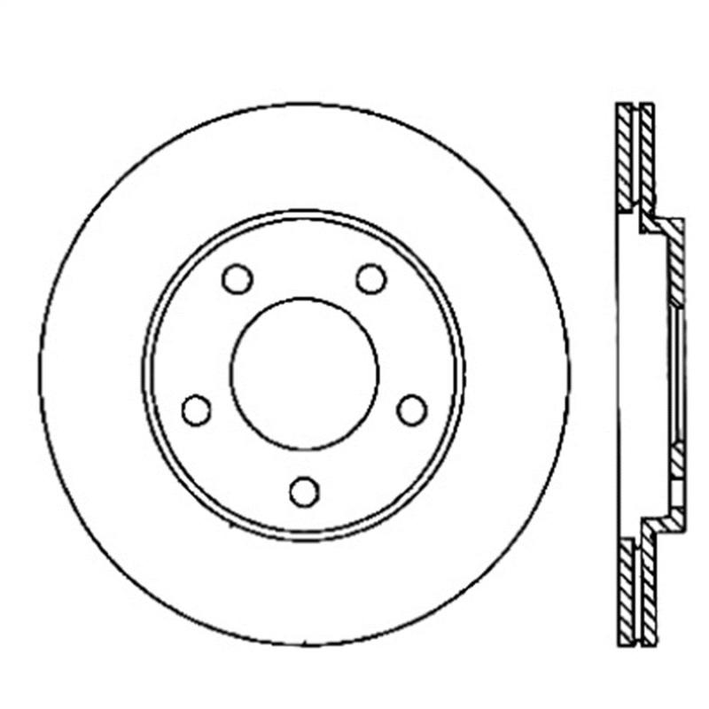 StopTech Power Slot 05-10 Mustang V6/4.0L / GT V8-4.6L Rear Left Slotted Rotor 126.61087SL Main Image