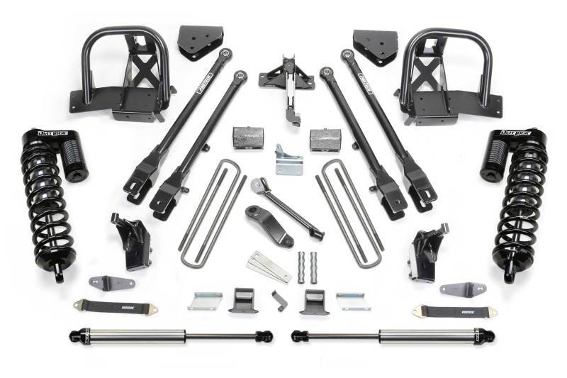 Fabtech 08-10 Ford F450/F550 4WD 6in 4 Link System w/DL 4.0 Coilovers & Rear DL Shocks K2055DL Main Image