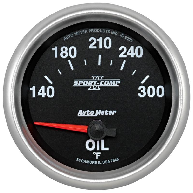 Autometer Sport-Comp II 140-340 Deg F Short Sweep Electronic Oil Temperature Gauge 7648 Main Image