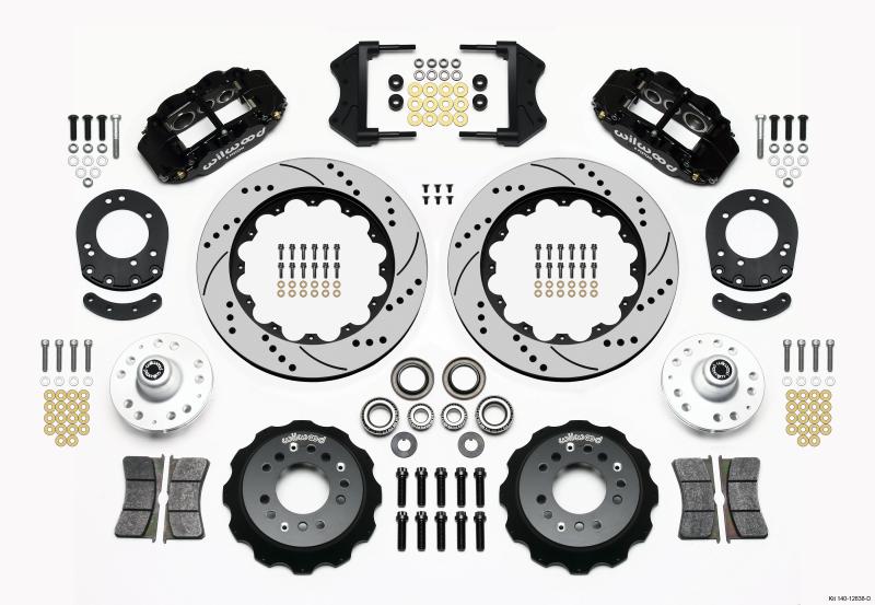 Wilwood Narrow Superlite 6R Front Hub Kit 14.00in Drilled 1965-1969 Mustang Drum Spindle 140-12638-D Main Image