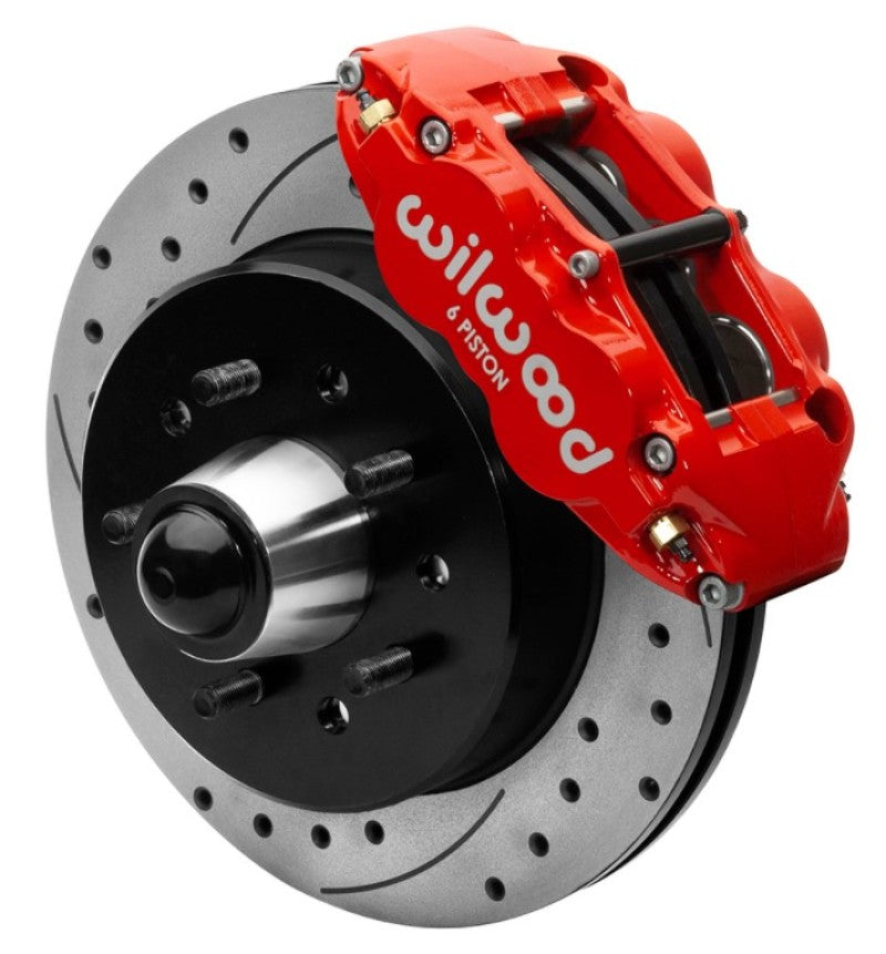 Wilwood Forged Narrow Superlite 6R Front Big Brake Kit 12.19in Drilled Rotors 88-98 C1500 - Red 140-15948-DR