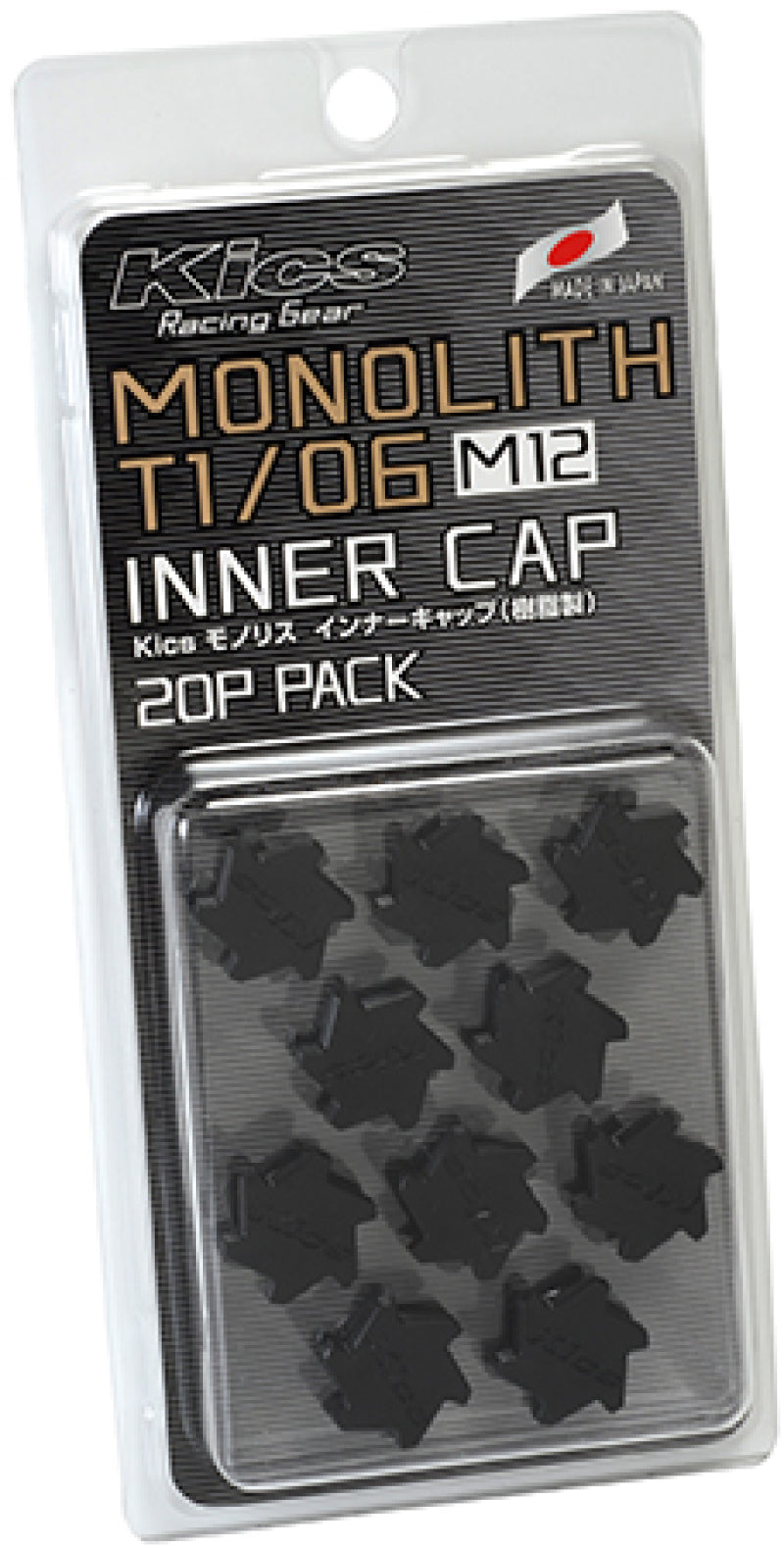 Project Kics M12 Monolith Cap - Black (Only Works For M12 Monolith Lugs) - 20 Pcs WCMF1K