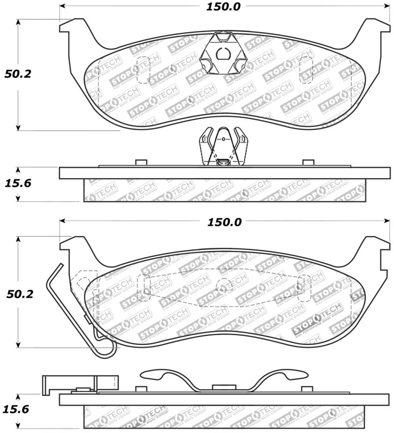 StopTech Sport Brake Pads With Shims And Hardware